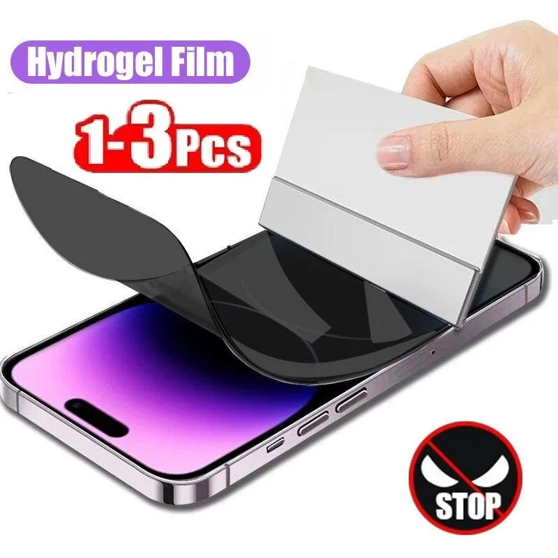 1-3Pcs Anti-Spy Hydrogel Film for iPhone 13 12 15 11 14 Pro Max 7 8 Plus Privacy Screen Protectors for 13 Mini XS MAX X XR