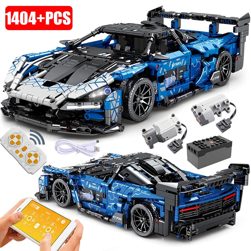 Compatible con 42123 coches técnicos Senna GTR, bloques de construcción, supervehículo de carreras o ladrillos de Control remoto, juguetes para niños