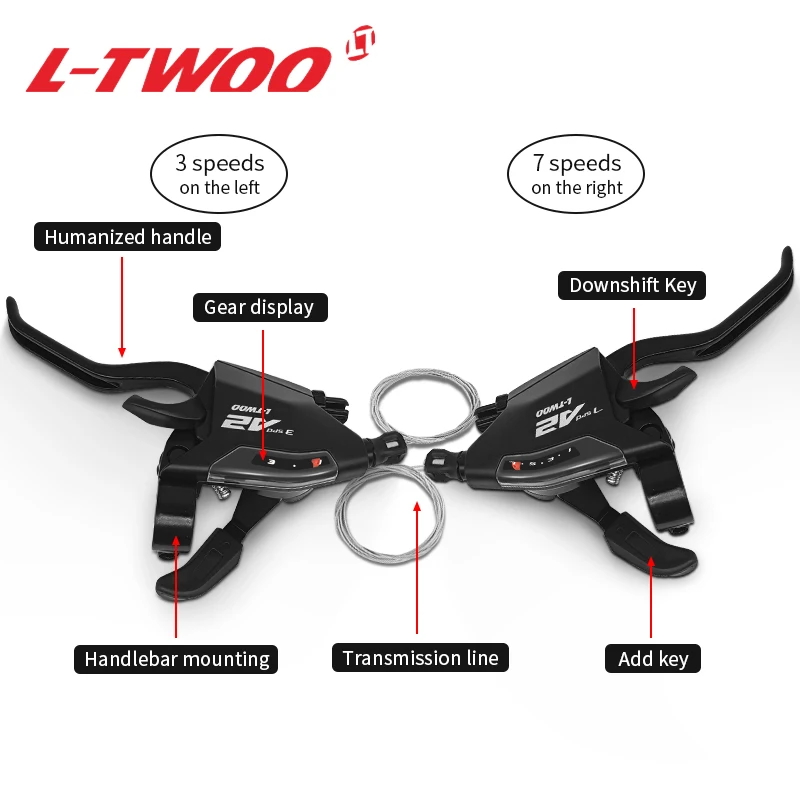 LTWOO A3 3X8 Speed Combo Shifter Disc Brake Groupset with Brake line/cable Conjoined DIP Bicycle Derailleur for MTB Bike