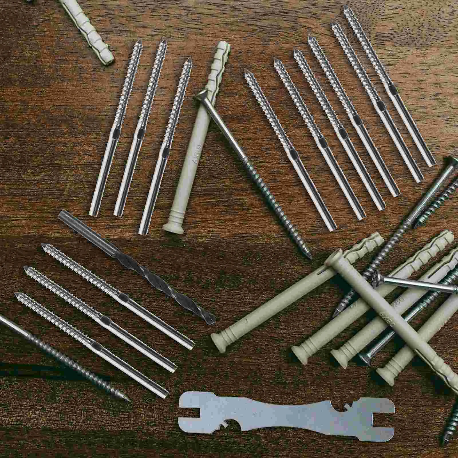 10 peças parafusos de madeira retos cerca trilhos de cabo de deck de aço inoxidável para esquerda e direita