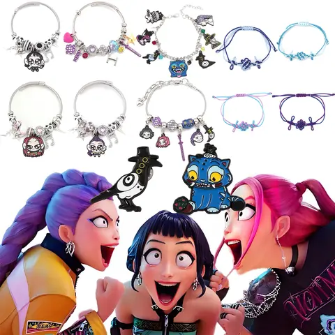 Anime KPop Demon Hunters Rumi Bracelet Cosplay Prop Kpop Huntrix Rumi Chain Woven pendant Charm Chain For Halloween Party Gift