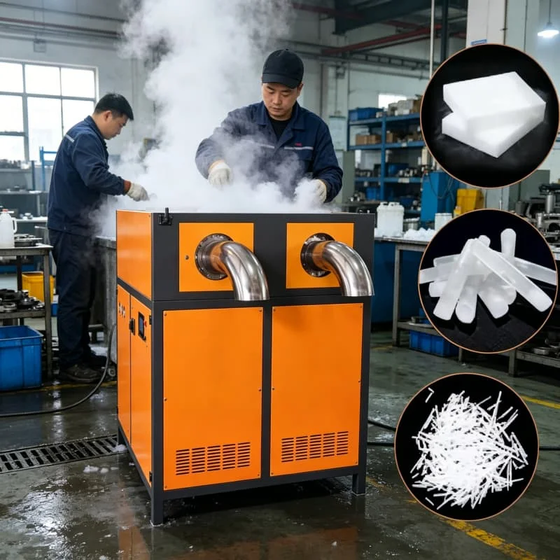 Portable Dry Ice Pellet Granulator 120kg Weight For Transport Customized 30 60kg h 220V For Small Business Mobile Service
