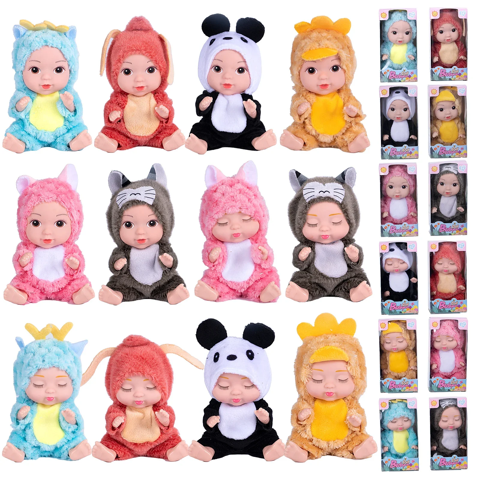 

Гуманоидная кукла, детские куклы с одеждой, набор из 6 предметов, 4-дюймовая мини-реборн с реалистичной миниатюрной реалистичной куклой ручной работы для детей, подарок