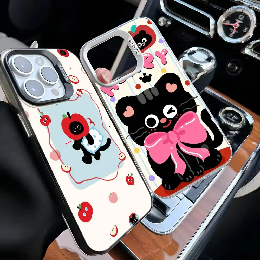 

Cure the lovely little black cat Phone Case For iPhone 16,15,14,13,12,11,Mini,Pro,MAX Black Matte Shockproof Cover