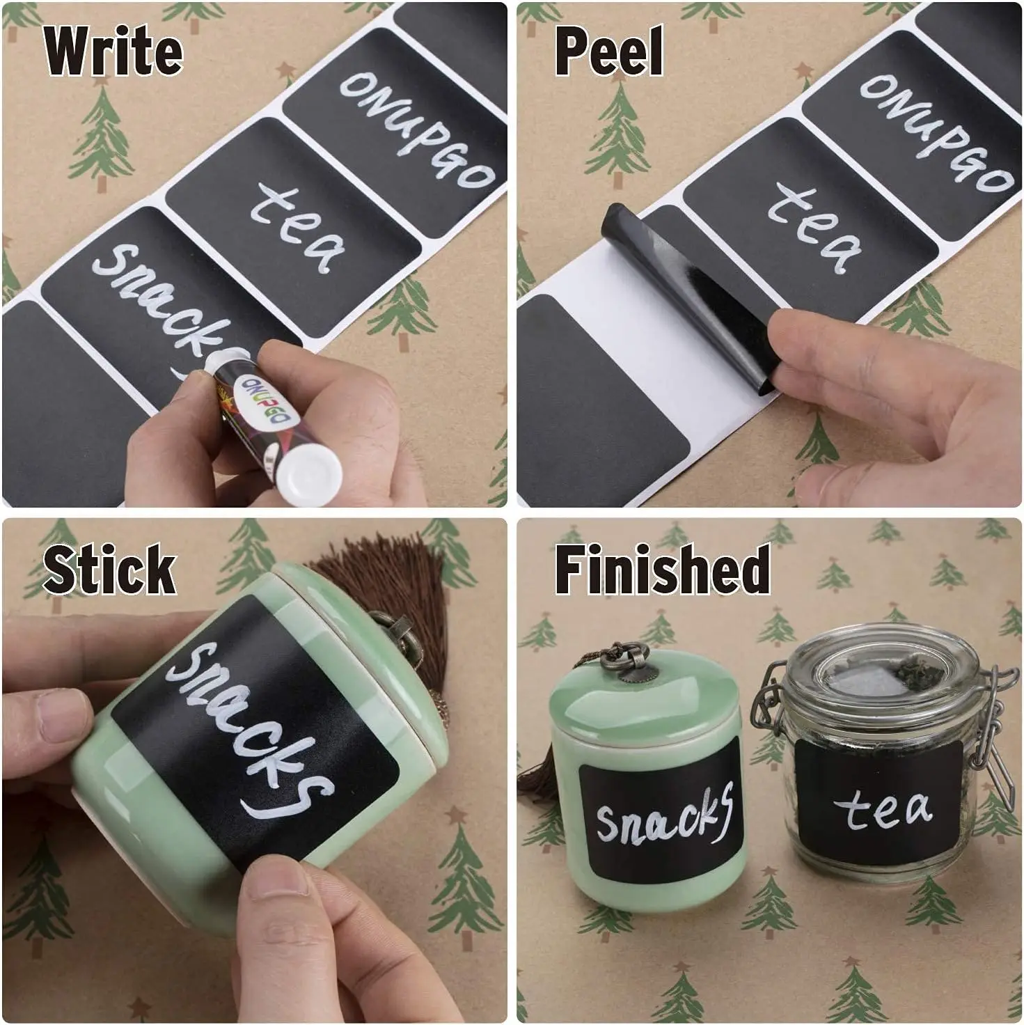 Chalkboard Labels 120pcs Waterproof Reusable Blackboard Stickers for Mason Jars Craft Weddings Storage Organize Kitchen