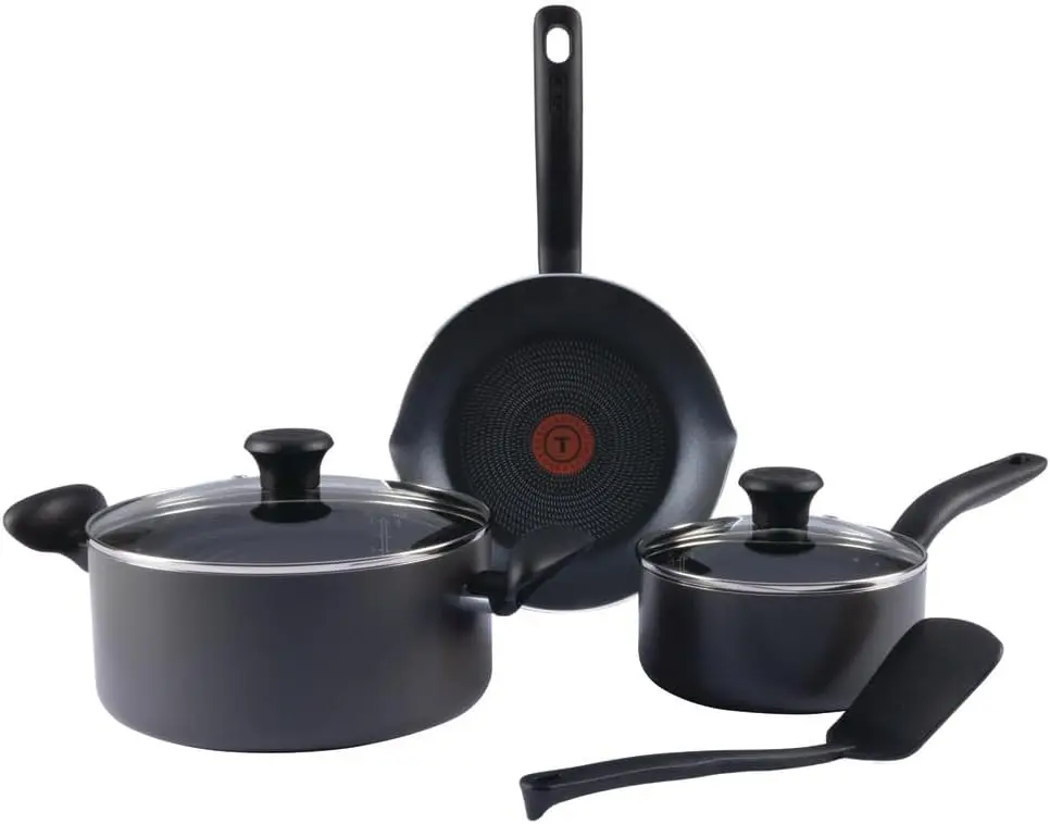 6 Piece Nonstick Gray Cookware Set Pots Pans Oven 350F Oven Safe Broil Dishwasher Safe