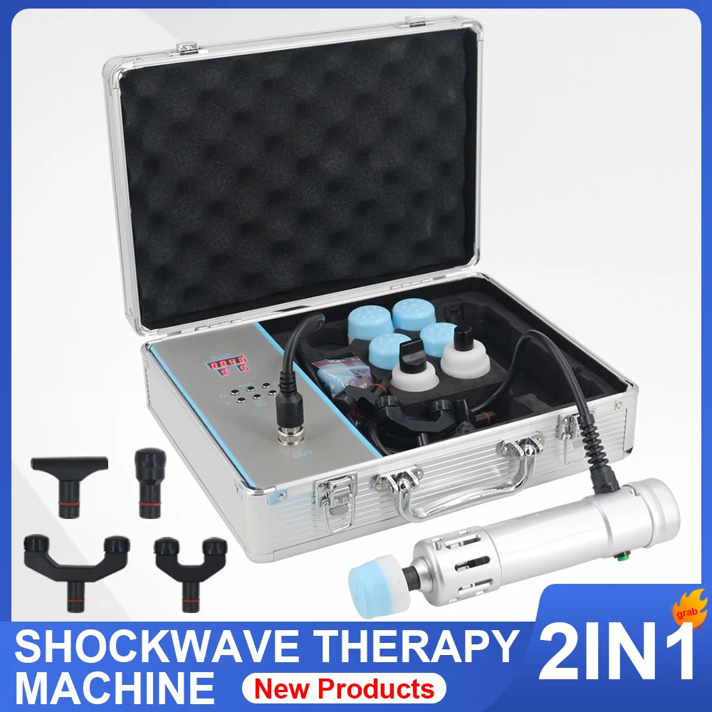 Professional Shockwave Therapy Machine 2 IN 1 Effective Relieve Limbs Pain Muscle Relaxation Shock Wave Chiropractic Massage Gun