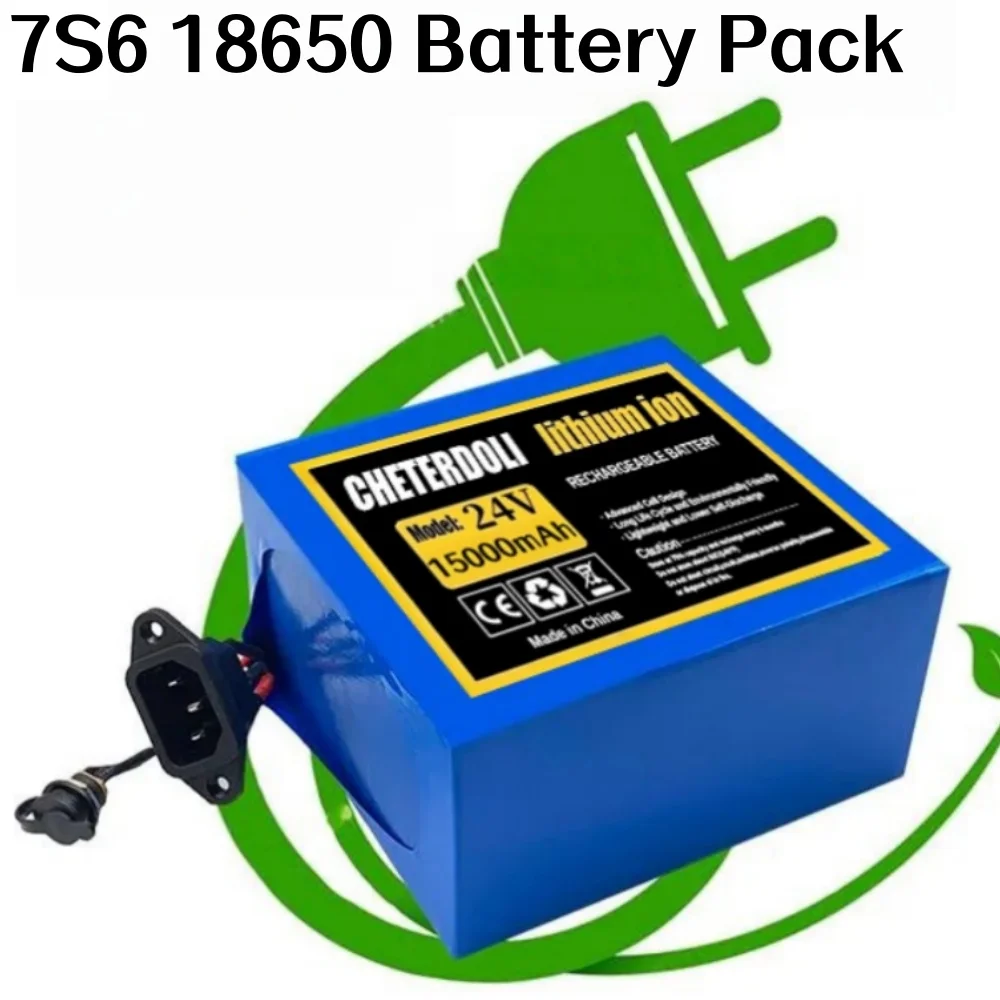 7S6P Battery 24V 15000mAh 18650 Lithium Rechargeable Battery Pack ,Fit for Electric Wheelchair Scooter Mobility Scooter