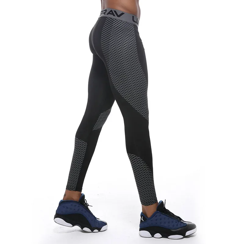 Breathable Stretch Compression Sports Leggings Basketball Outdoor Running Quick Dry Tights Pants Fitness Workout Legging For Men