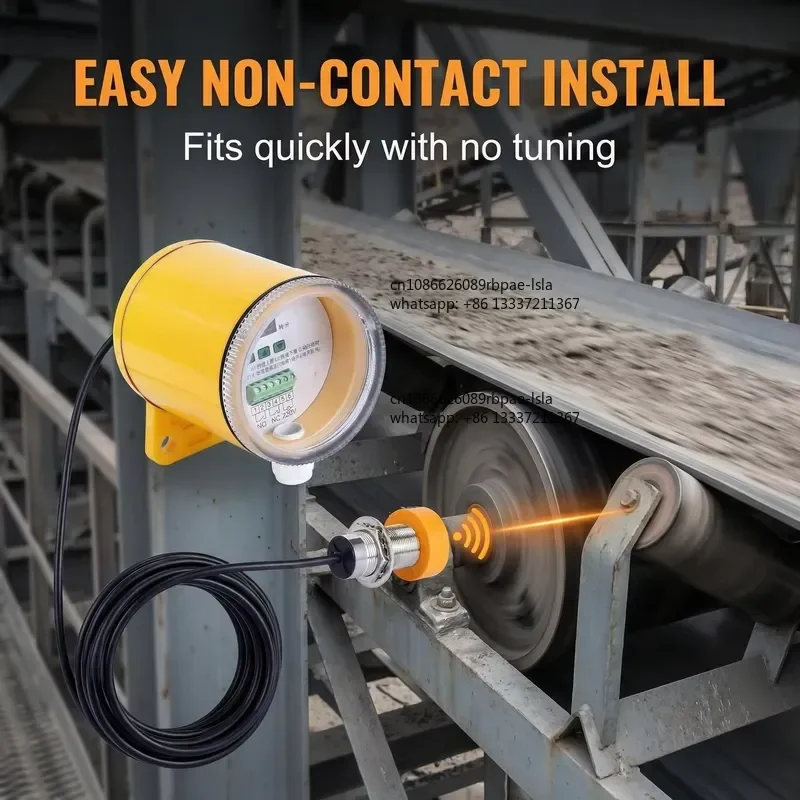Industrial Belt Slip Detector Non-contact Slip Alarm Device 24V/220V/380V 5A 6-Socket MTJDKJ MT-QS-II Indoor/Outdoor Use
