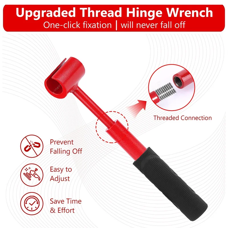 ABJI-Universale per chiave di regolazione dell'armadio per porta 4 in 1 per strumento cerniera porta con filettatura multi-dimensione per allineamento porta