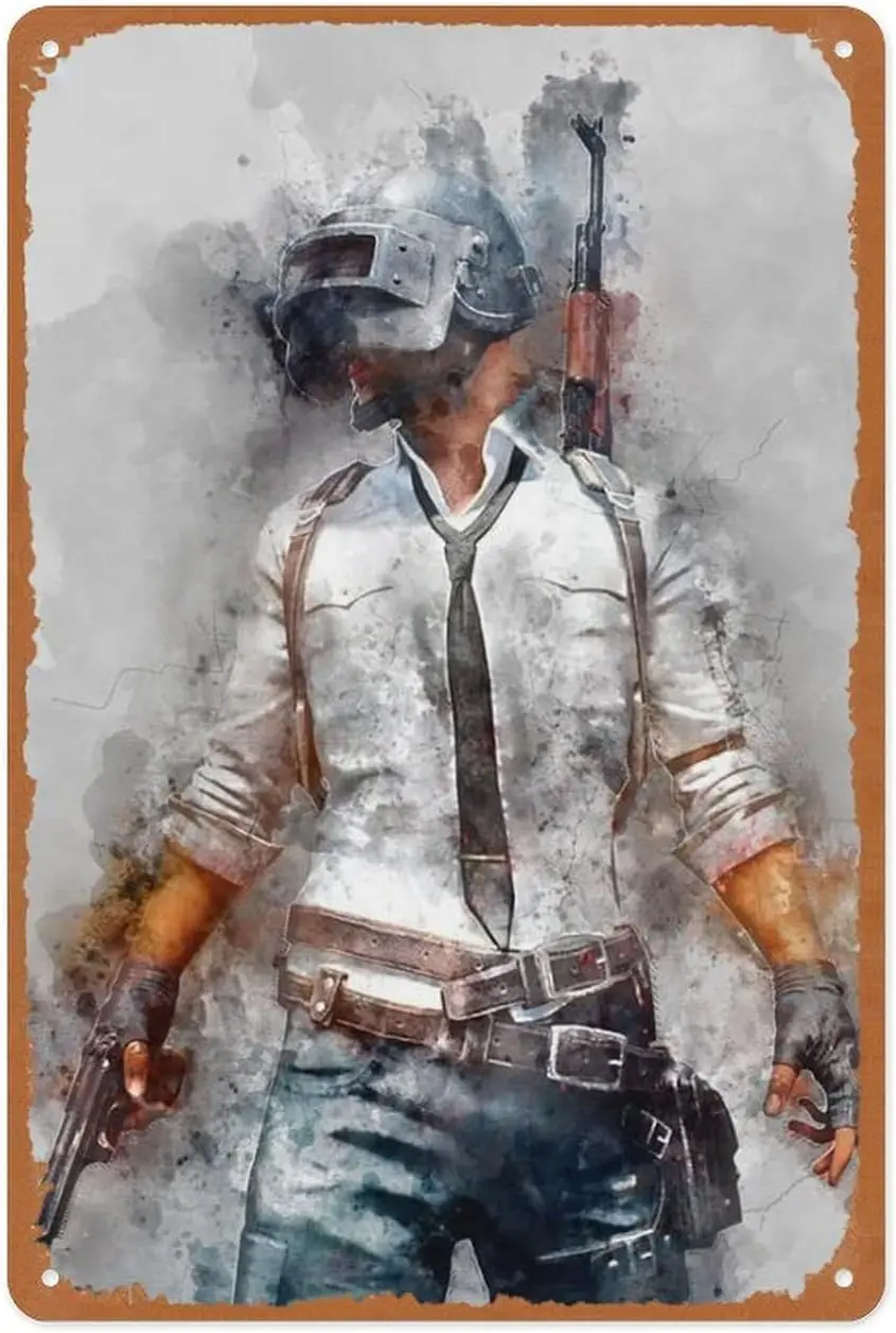 Retro Game Metal Sign - Player UnknownS Battlegrounds Pubg Watercolor - Watercolor Effect -  Video Game Wall Art | Console Cl