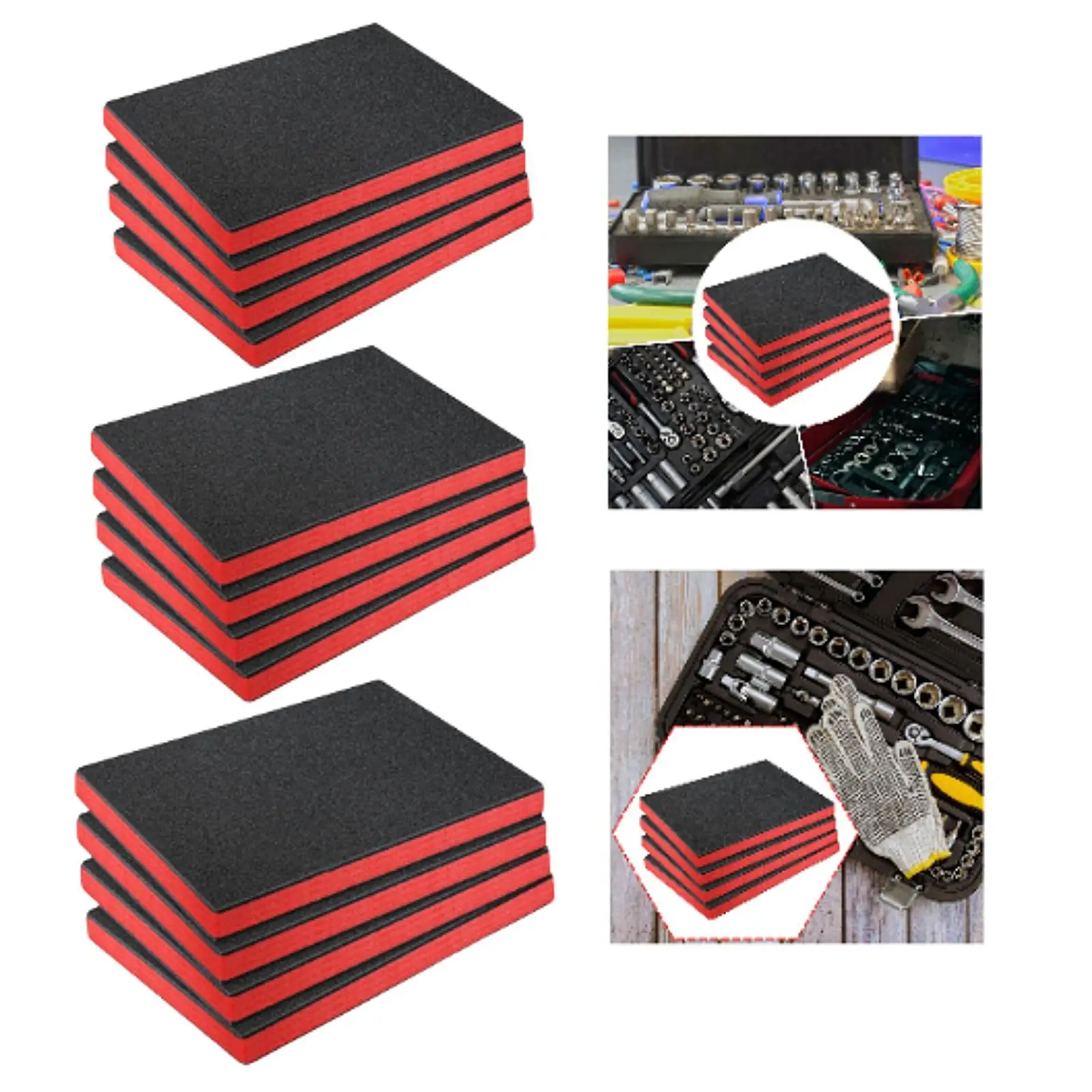 工具箱用フォーム、カット可能で耐久性のあるツールアクセサリー、スーツケースやクラフトプロジェクト用の整理シート
