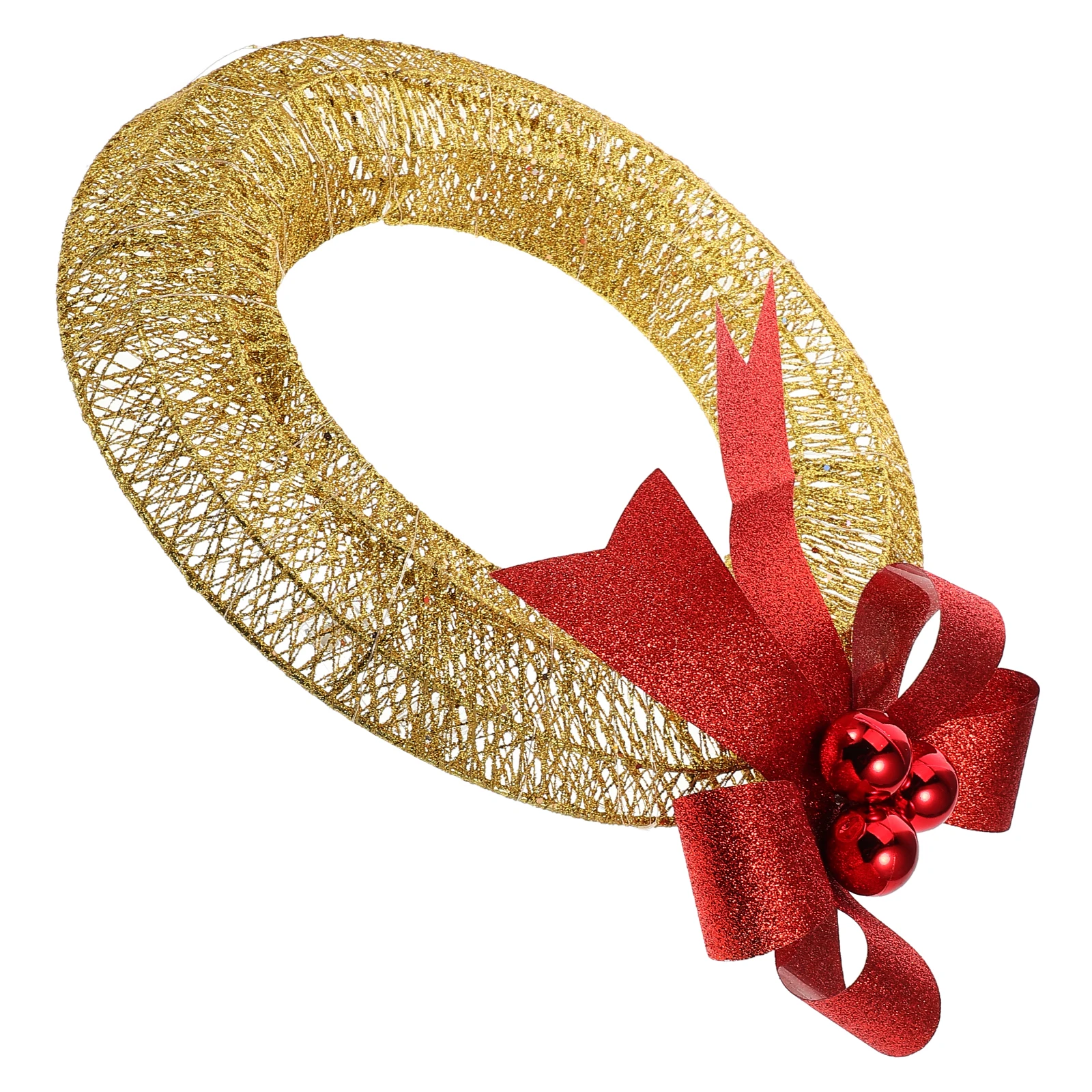 

Christmas Wreath Led Lighted Metallic Glowing Design Indoor Outdoor Decorative Wreath For Front Door Wall Xmas Party