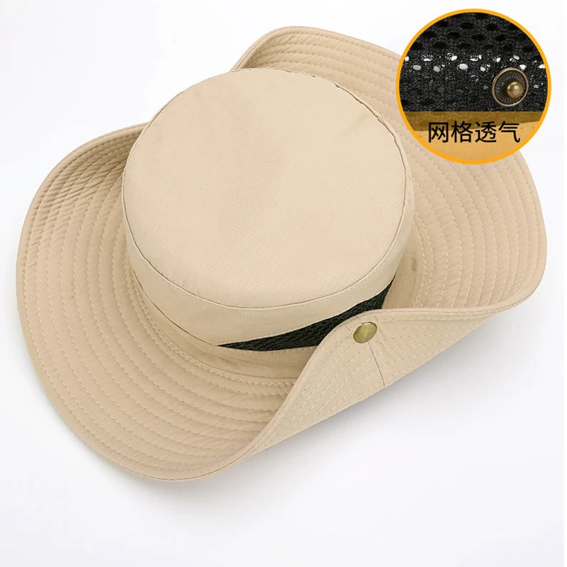 Men\'s Fishing Bucket Hat Anti-UV Fisherman\'s Hat Panama Outdoor Sun Protection Hats For Women Boonie Hat Wholesale