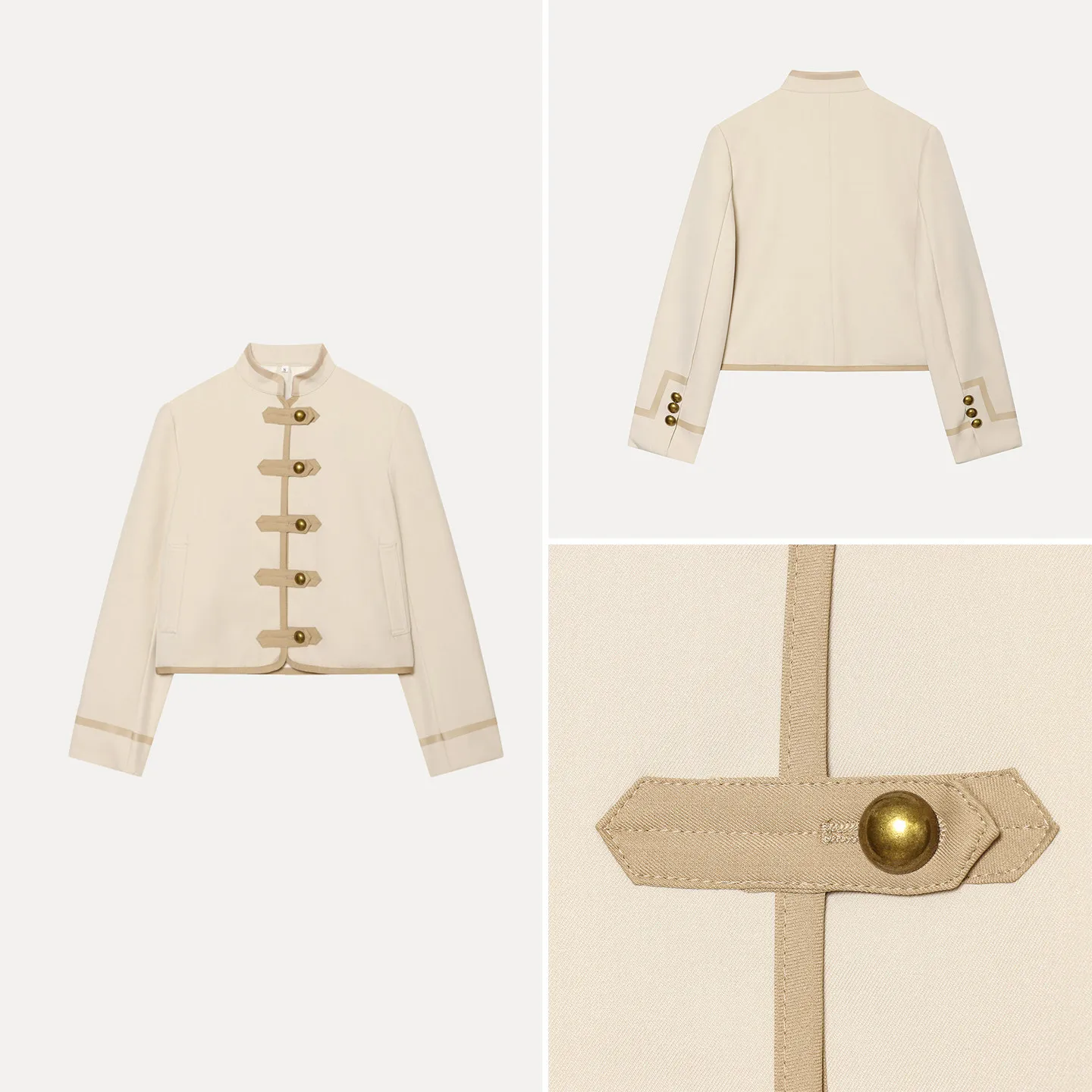 Fashionable Casual Versatile Women's Jacket 2026 Summer Collection Short Outerwear with Rope Buckle Shoulder Pads Matching