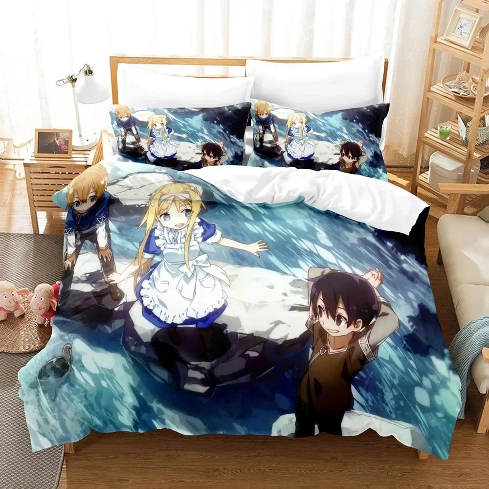 3D Sword God Domain Comfortable Duvet Quilt Cover Pillowcase Bedding Set Children Bedroom Decoration Home Textile