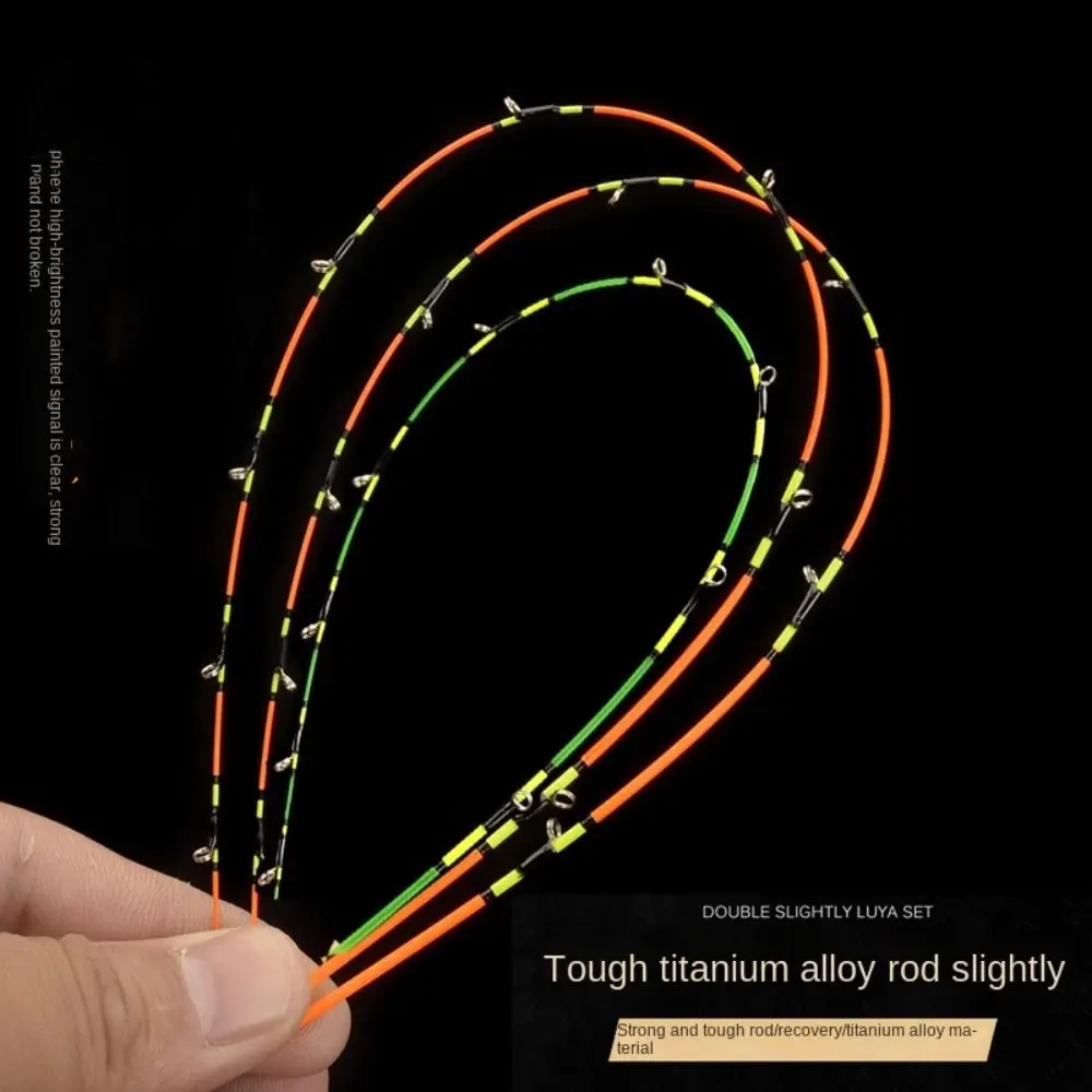 Caña de pescar de fibra de vidrio de 45/55/60cm, punta de caña de pescar retráctil de fibra de vidrio/carbono, toda la aleación de titanio, pesca en hielo
