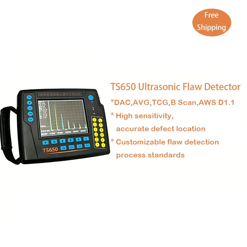 Портативный ультразвуковой дефектоскоп Bullzeye NDT TS650 с цифровым автоматическим дисплеем для точного определения мест дефектов и измерения глубины 0-12000 мм