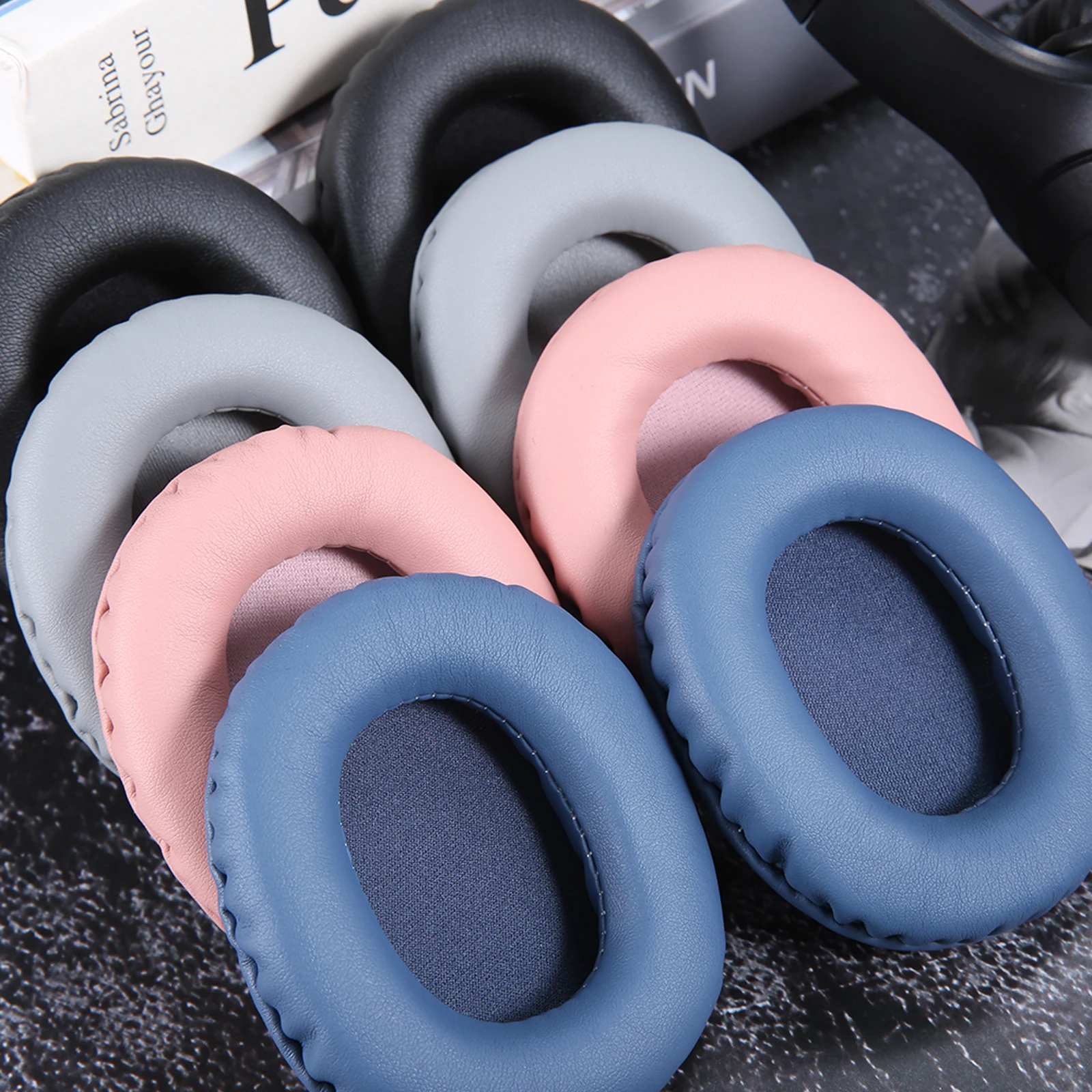 2pcs Protein Leather Replacement Ear Pads Cushions  for Audio-Technica ATH-SR30BT  Headband Headset Earpads Cushion Cover