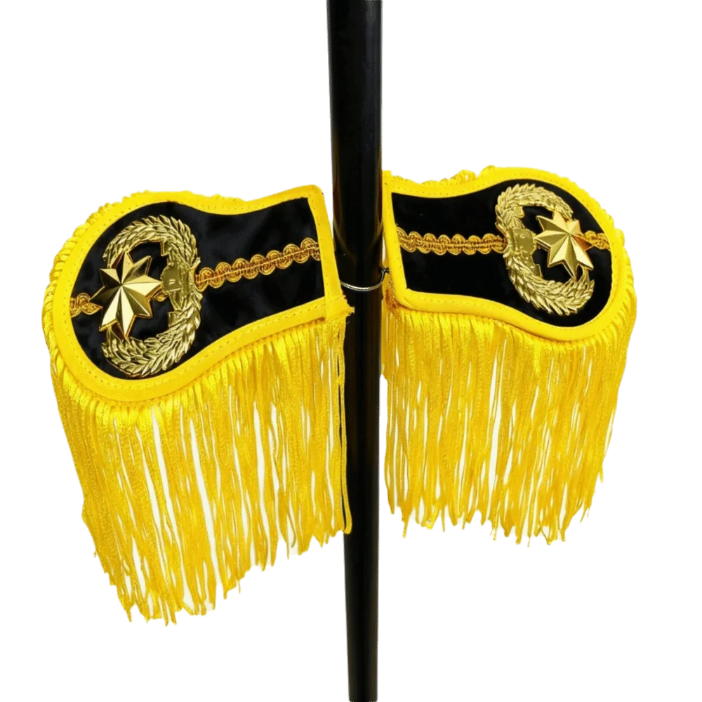 Smooth Satin Fabric Epaulettes Alloy Decorative Emblems Hidden Safety Pins Shoulder Badges Lightweight Reinforced Stitching
