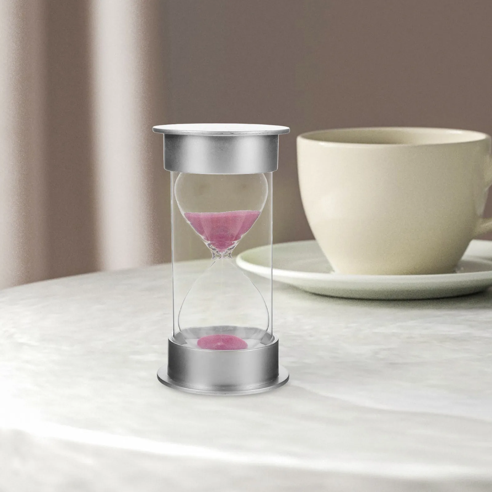 20 Minute Sand Hourglass Timer Plastic Modern Round Visual Timer for Kids Classroom Office Home Time Management Bathroom Sauna