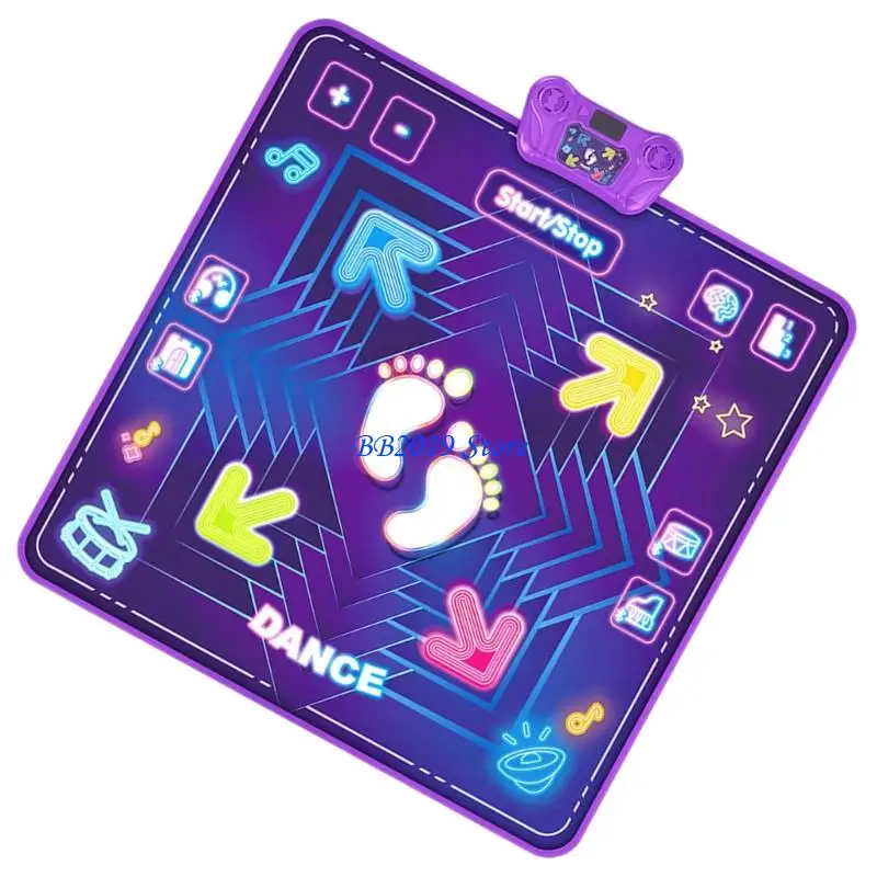 Q0KB Thảm nhảy động có thể gập lại Playmat Âm nhạc và đèn cho trẻ vui chơi giáo dục