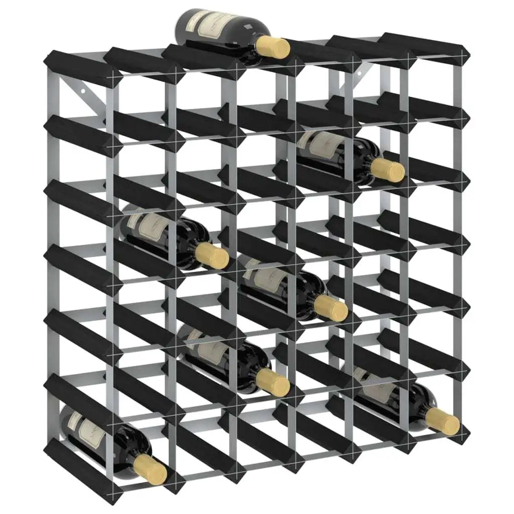 for 42 Bottle Wine Rack - Black Solid Pine Wood Storage for Home & Kitchen Organization