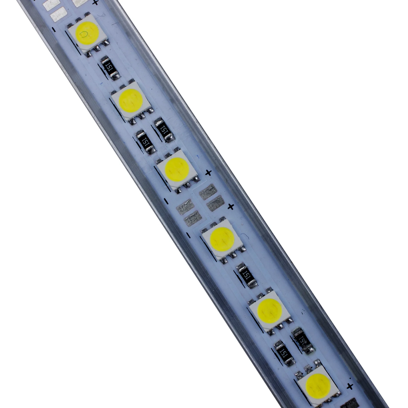 AA49 2X 5050 SMD 36 LED 주간 흰색 알루미늄 견고한 스트립 바 조명 램프 50CM