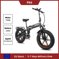 PASELEC PX6 750W Folding E-Bike 48V13Ah Long Range CST 20x4.0 Fat Tires Lockable Fork & LCD Display 7-Speed Commuter