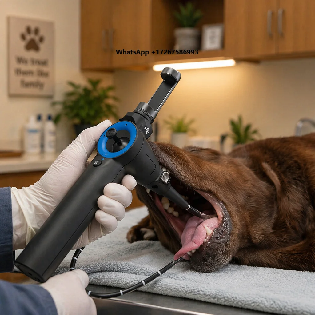 EUR VET 5.8mm 2.0mm 75cm Veterinary Endoscope with 360-degree handle, can be connected to smart devices, suitable for diagnosis