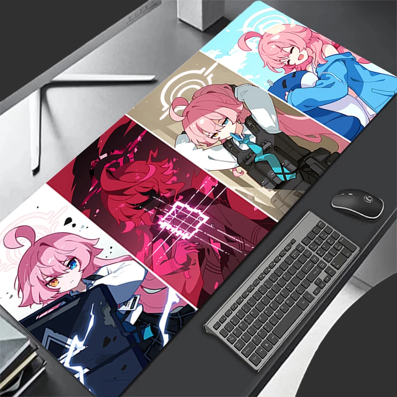 لوحة ماوس للألعاب بتصميم غير قابل للانزلاق من المطاط الأزرق الأرشيف تاكاناشي هوشينو بحافة مخيطة لوحة مفاتيح ولوحة ماوس للعمل المكتبي