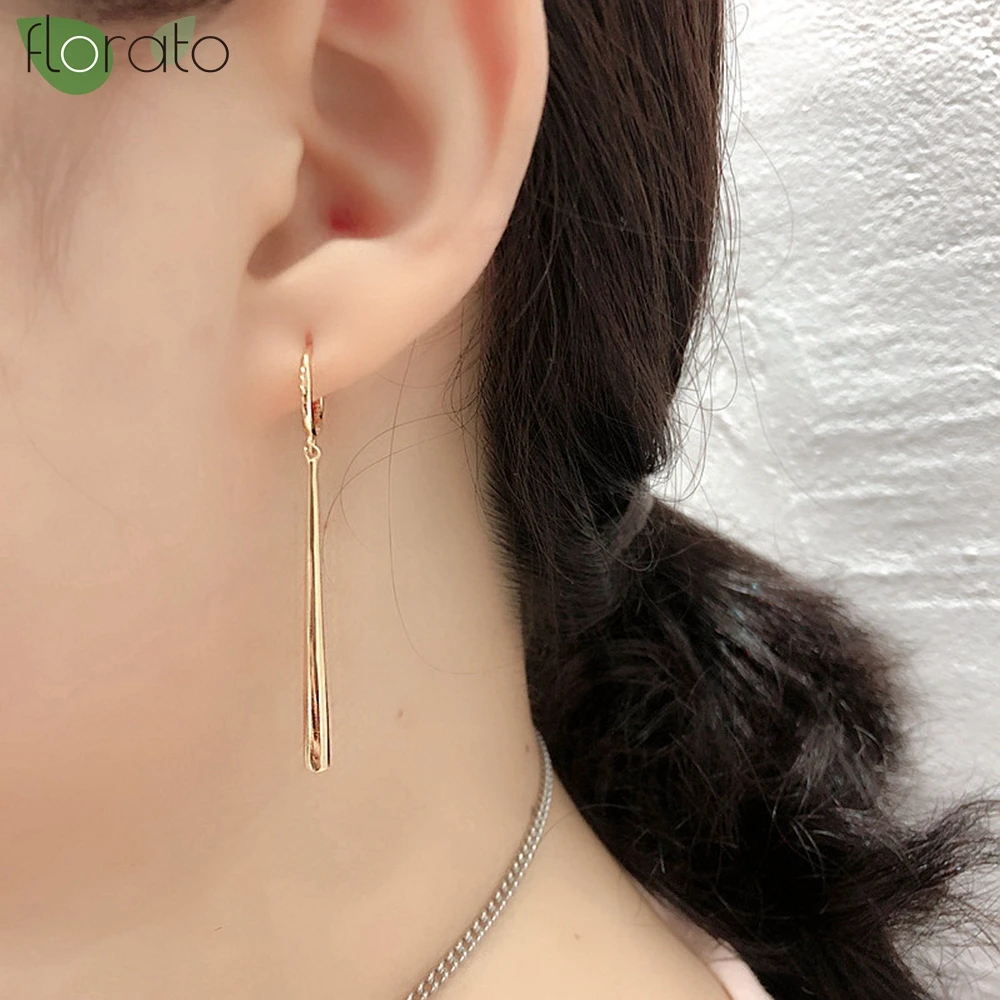 Creative Metal Water Drops Earrings for Women Vintage Gold Color Geometric Long Earrings 2024 New Fashion Jewelry Wholesale