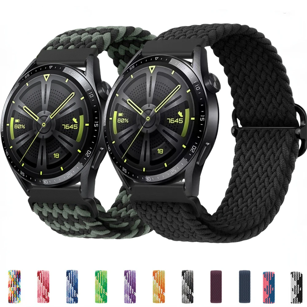 20mm 22mm Nylon Strap for Huawei Watch 42mm 46mm/GT 2 3 Pro Bracelet for Samsung Galaxy Watch 3/4/Classic/5/Pro/Active 2/Gear S3