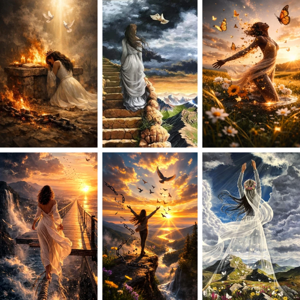 

New Popular Diamond Painting Kit Lone Woman Landscape Poster Diamond Embroidery Cross Stitch Handmade Gift Physical Artwork