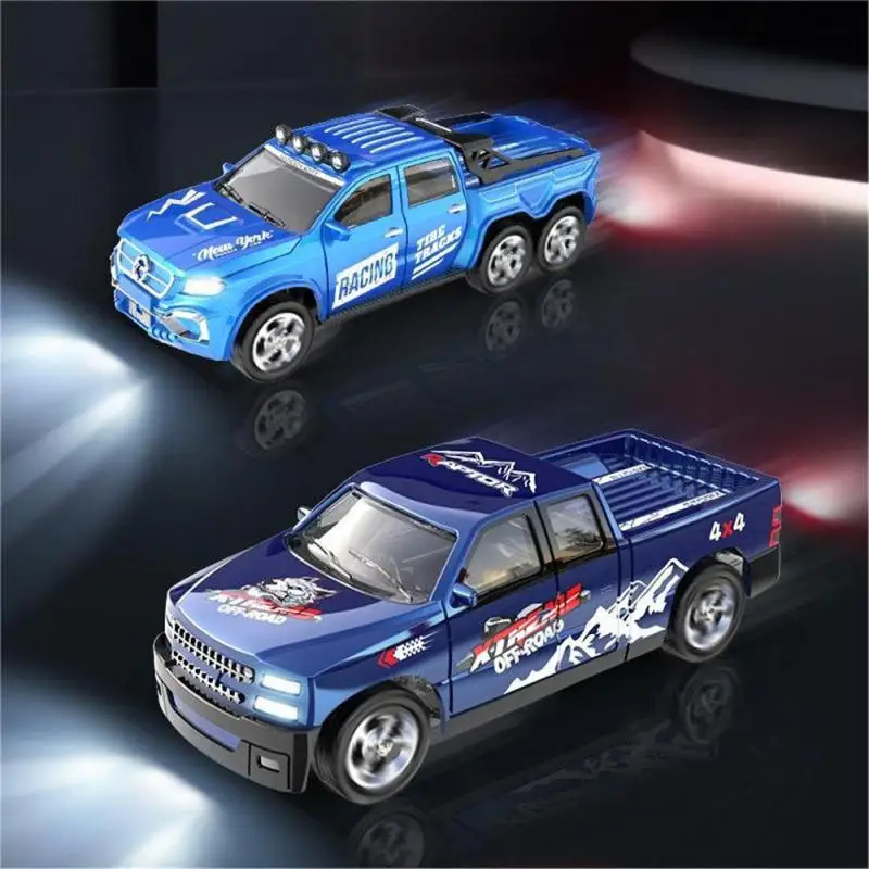 1:64 Metal Alloy Proportional Remote Control Vehicle Model 2.4GHz Mini Simulation RC Car With Trailer Children Gifts