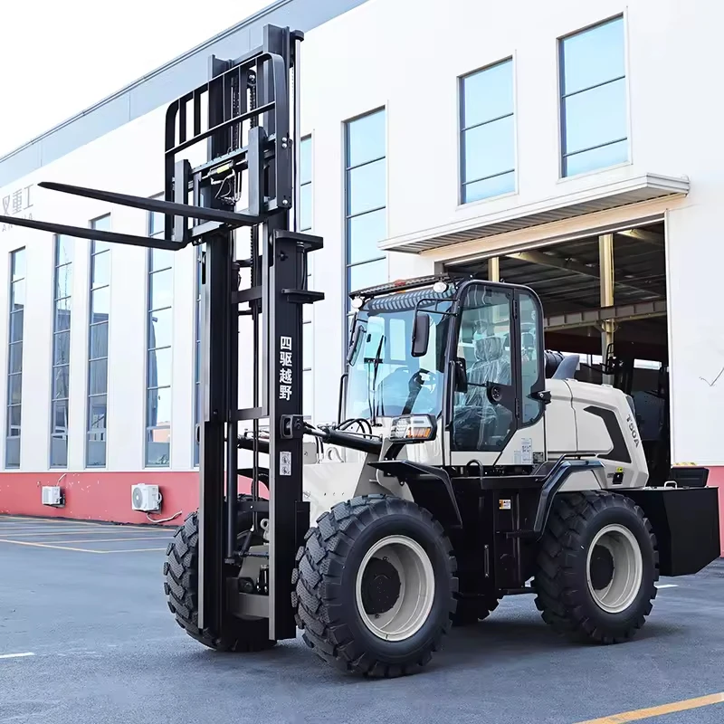 Reliable 3 Ton  Forklift 4WD Hydraulic Off Road Agricultural Fork Lift Truck China Manufacturer