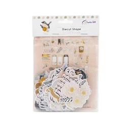 Creative Path 118pcs New Beginning Scrapbooking Die Cuts Gold Foil Bird Flower Paper Diecuts Ephemera For Crafting Journaling