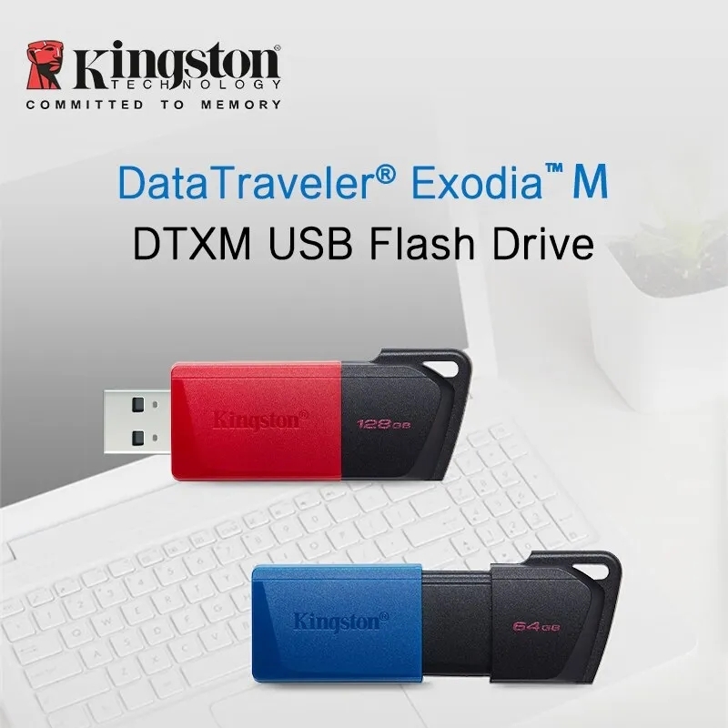  100%Original Kingston USB Flash Drive Pen Drive DTXM Pendrive 64G USB3.2 Flash Disk Mini Key Memory Stick 3.0 Drives 