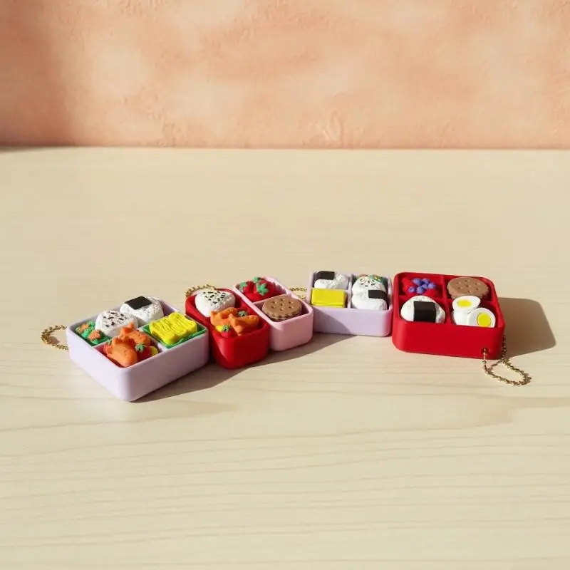 Japanese-style Sushi Keyboard Keychain Bento Rice Ball Fidget Clicker Sound Backpack Pendant Keyring Christmas CNY Party Gift