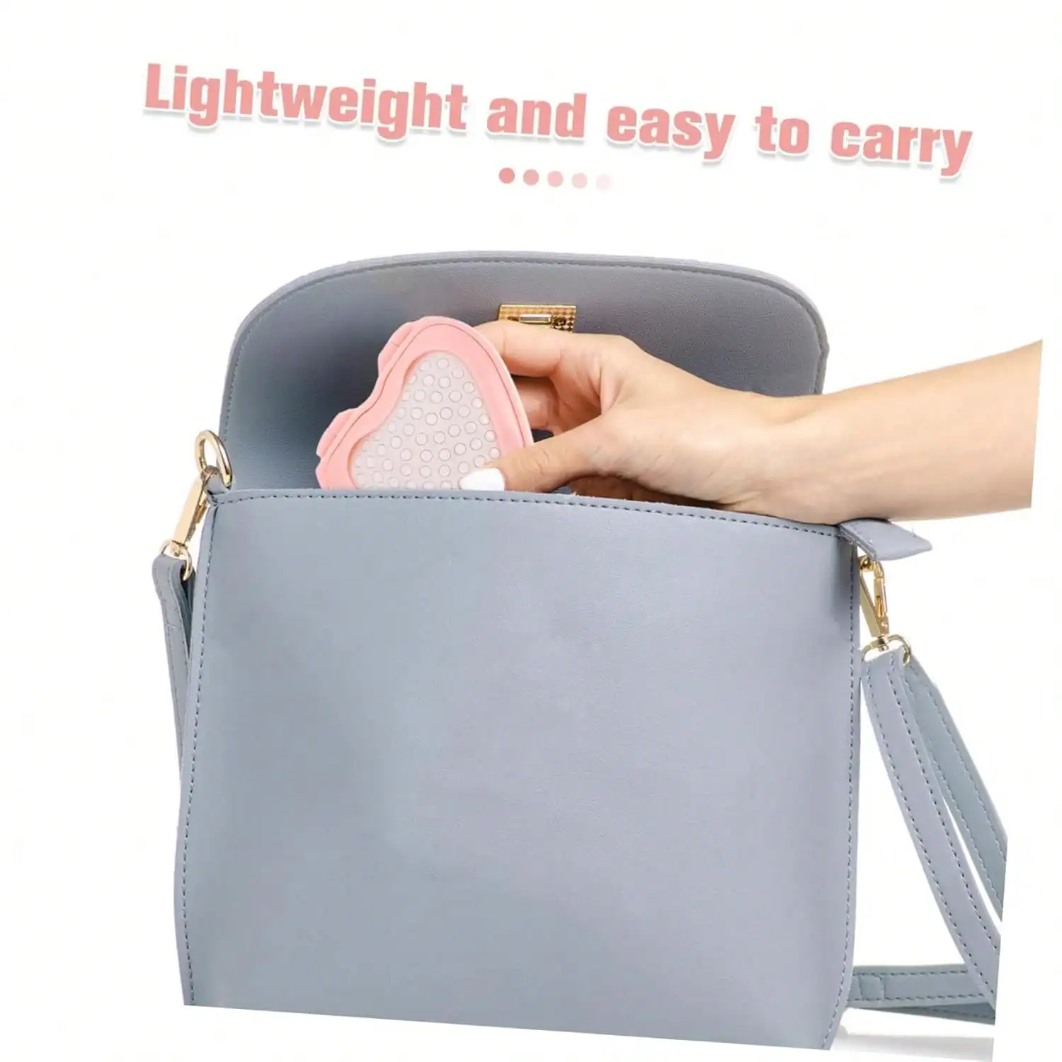 فرش شعر للسفر قابلة للطي بلمسة نهائية لامعة مع مرآة، فرشاة شعر صغيرة على شكل صدفة، مشط، فرش سفر للشعر للنساء والرجال #3