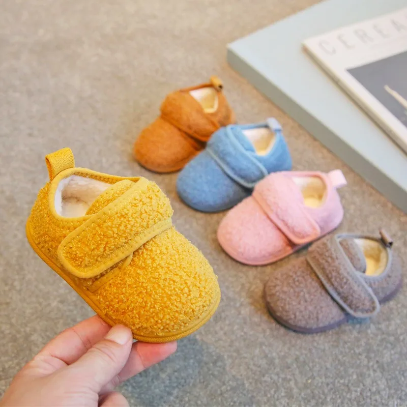 

Winter Children Snow Boots for Baby Girls Boys Plush Boots Outdoor Kids Home Shoes Soft Soled Anti Slip Infant Toddler Shoes