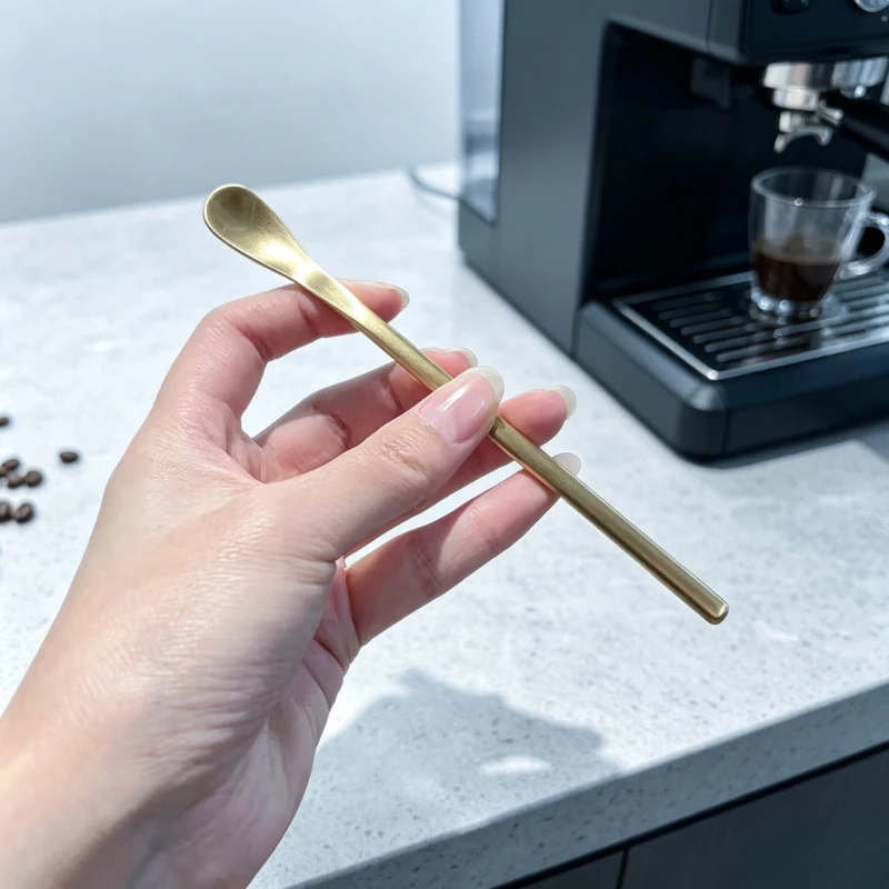 5pcs Japanese‑Style Stainless Steel Long Handle Spoon Multi‑Size Matte Coffee Stirring Spoon for Milk Tea Honey Drink Mixing