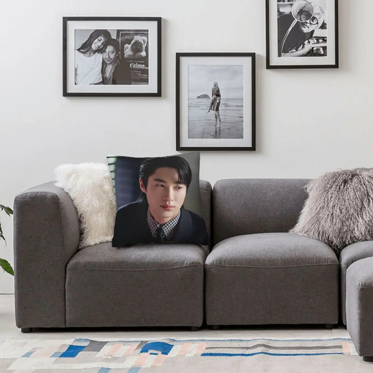 Byeon Woo-seok Korea Pillowcase Printing Fabric Cushion Cover Decoration Throw Pillow Case Cover Sofa Zipper 40*40cm