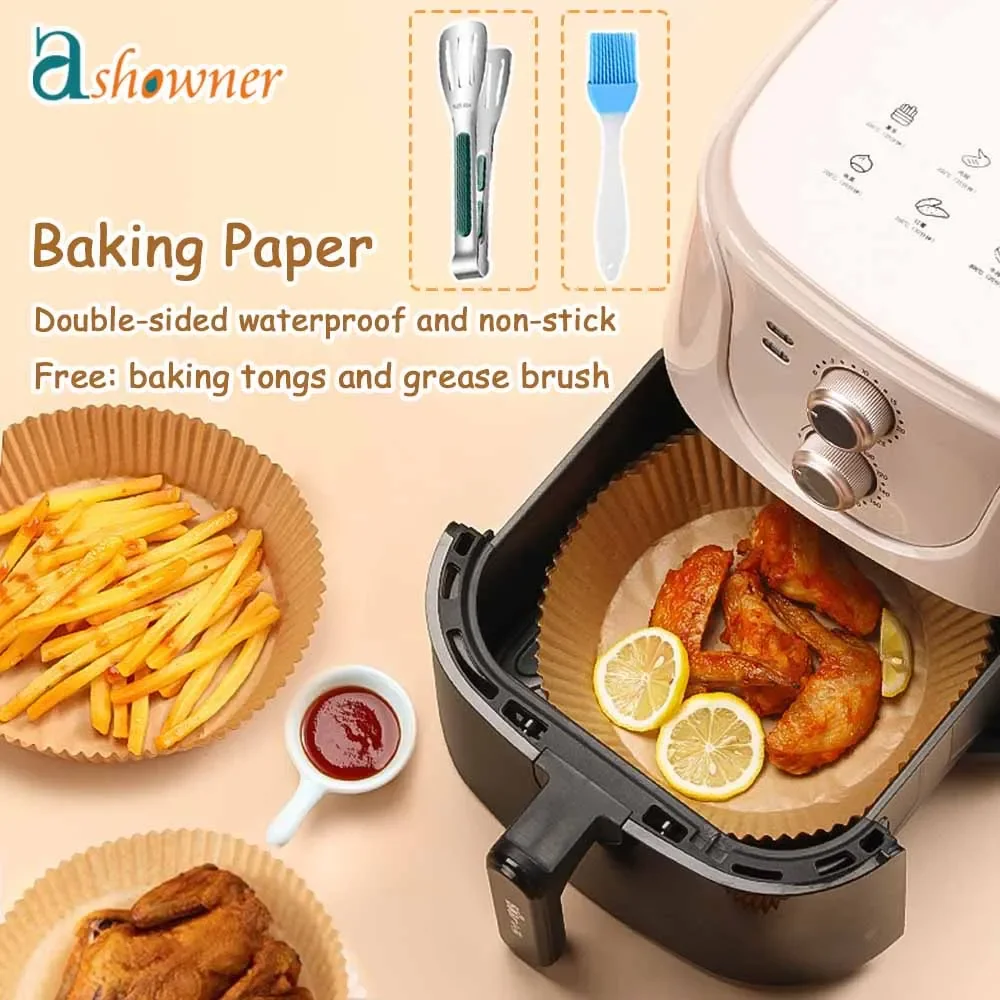 Air Fryer Paper Liners 50/100PCS Non-stick Disposable Liners Baking Paper for Air Fryer Oil-proof Water-proof