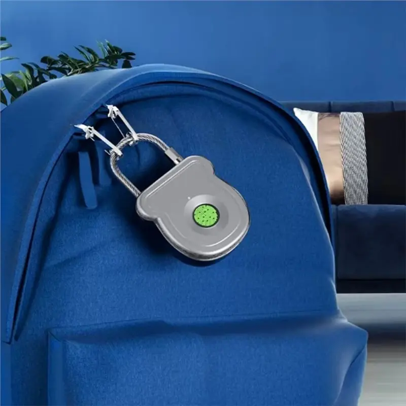 [NEW A09R!】 Keyless Fingerprint Biometrics Padlock Electric Lock USB Charging 20 Users Plastic Material Fingerprint Lock