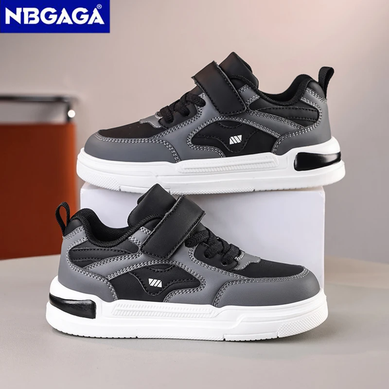 Autumn and Winter Children's Leather Casual Sneakers Non-Slip Lightweight Shoes For Boys Girls Walking Tennis School Size 31-39