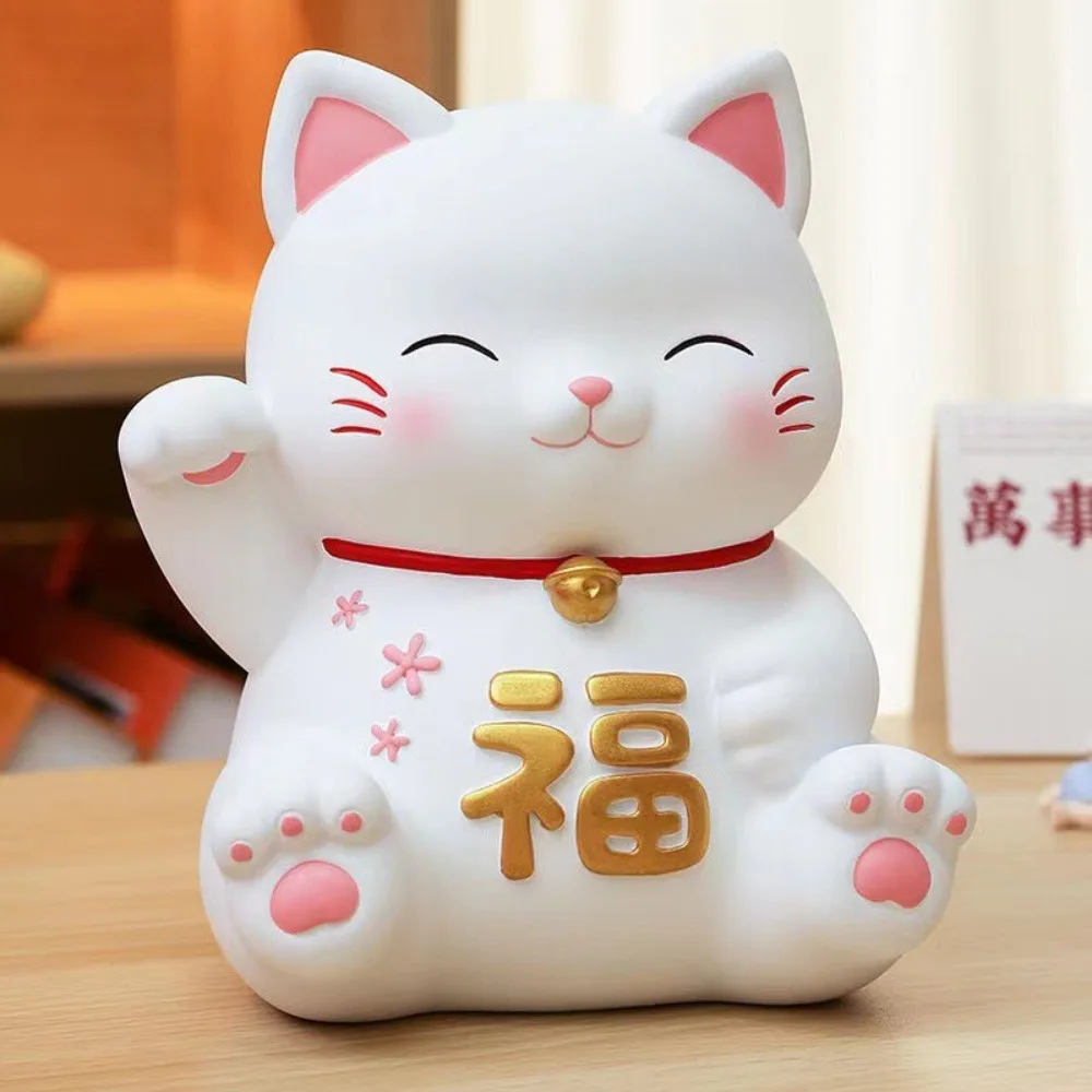 Tanque de poupança gato da sorte cofrinho decorativo bom simbolismo ornamentos de gato openable dos desenhos animados caixas de dinheiro decoração presente