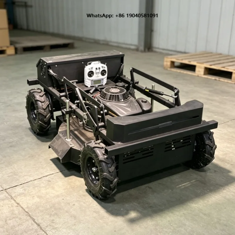 4-Stroke All Terrain Industrial Farm Grass Mowing Robot 4WD Wireless 45 Climbing Villa Garden Battery Remote Control Lawn
