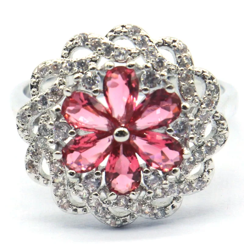 

Buy 5 Get 1 Free 20x20mm Rhodolite Garnet Aquamarine Green Peridot CZ Woman's Engagement Silver Rings